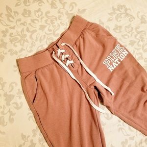 VS Pink Lace Up Sweats